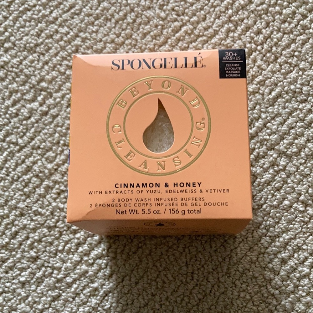 NEW Spongelle Cinnamon & Honey Duet 2 Body Wash Infused Buffers Exfoliate NIB